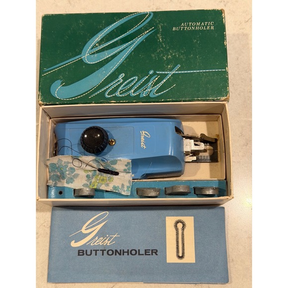 Other - Vintage Greist Automatic Buttonholer, Style #1 1956, with Templates and box